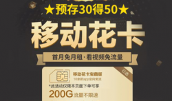 移动花卡宝藏版申请入口,19元一个月(预存30元得50元)
